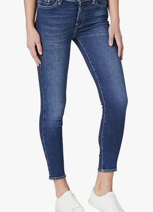 7 for all mankind hw skinny crop жіночі джинси сині варений денім w28 нові 122320 jswzb280bm штани джинси