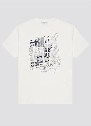 Новая хлопковая футболка ben sherman brighton flags tee / мужская футболка с принтом размер l