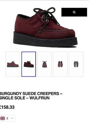 Черевики жіночі underground creeper burgundy suede single sole wulfrun