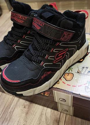 Черевики для хлопчика skechers демісезонні чорні, розмір 35