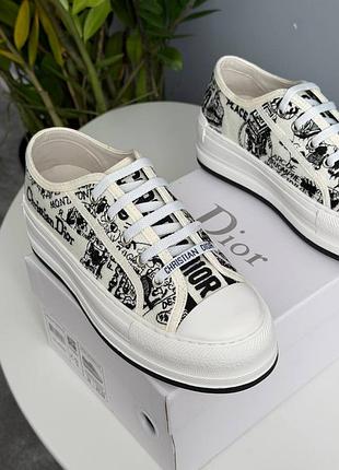Кеди d1or b23 platform white black logo 7