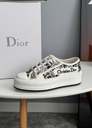 Кеди d1or b23 platform white black logo 2