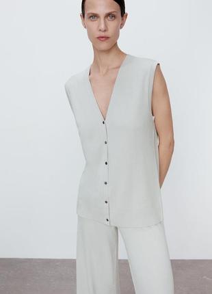 Елегантний трикотажний жилет / кардиган без рукавів zara
