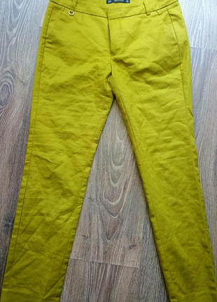 Брюки  zara basic гірчичного, шафранового кольору, s