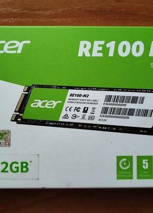 Ssd-накопичувач внутрішній acer ssd 512gb re100 m.2 2280 nvme 1.4 pcie gen 3x4 3d nand