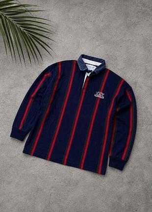 90s vintage lonsdale striped rugby лонгслів