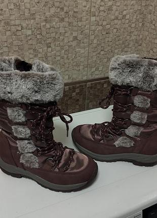 Черевики для дівчаток del-tex термо зимові, коричневі, розмір 35