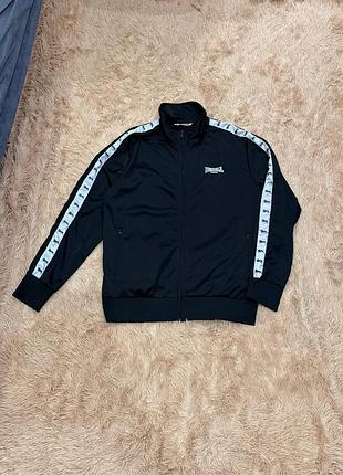 Чёрная кофта зипка олимпийка lonsdale на лампасах лонсдейл лонсдэйл оригинал