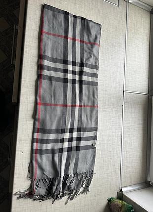 Шарф унісекс burberry london в клітинку, 100% cashmere