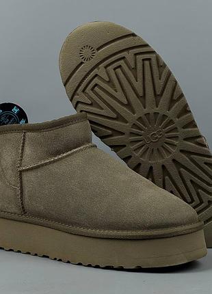 Ugg australia classic ultra mini platform ботинки черевики сапоги угги дутики кросівки кроссовки зимние зимові замша чоловічі жіночі взуття обувь угг