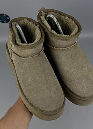 Ugg australia classic ultra mini platform ботинки черевики сапоги угги дутики кросівки кроссовки зимние зимові замша чоловічі жіночі взуття обувь угг 3