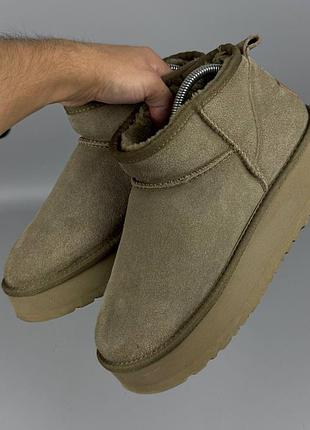 Ugg australia classic ultra mini platform ботинки черевики сапоги угги дутики кросівки кроссовки зимние зимові замша чоловічі жіночі взуття обувь угг 2