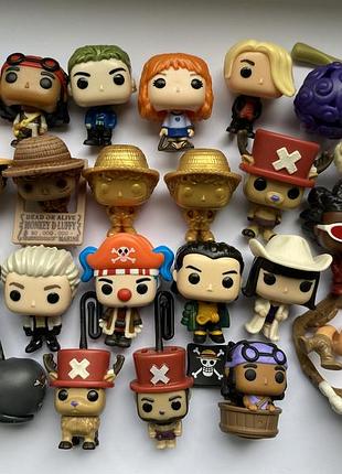 Повна колекція kinder joy funko pop one piece 24 шт. / ван піс кіндер джой / намі, зоро, луффі, крокодайл, баггі, санджі, усопп, віві, робін, чоппер
