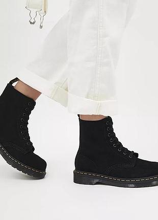 Dr. martens 21466 nubuck leather   женские кожаные/нубуковые высокие ботинки-берцы