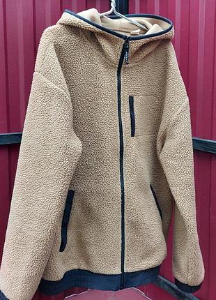 Флісова кофта худі тедді levi's pop hooded sherpa khaki оригінал (розмір s)