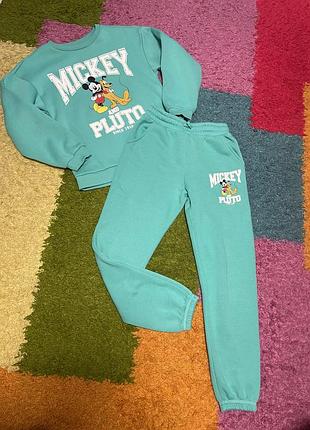 Спортивний костюм унісекс primark mickey mouse бірюзовий утеплений