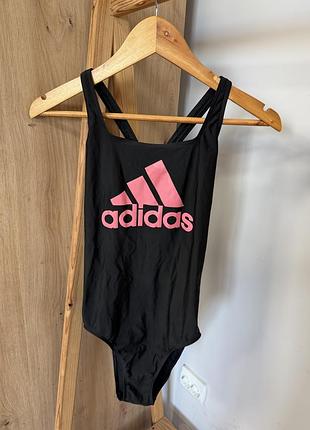 Жіночий чорний суцільний купальник adidas m l спортивний купальник