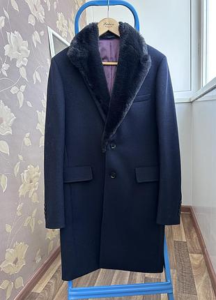 Пальто чоловіче gianni feraud, чорне, розмір 38 / s-m, luxury wool blend