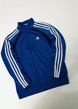 Гарна олімпійка adidas на 11-12 років 146-152см синя спортивна кофта