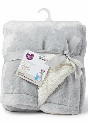 Плюшевий дитячий плед ковдра parent's choice royal plush blanket, сірий