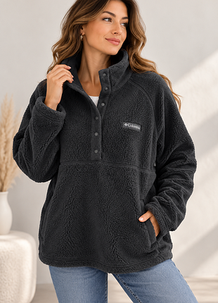 Женская флисовая кофта толстовка columbia графит l/xl