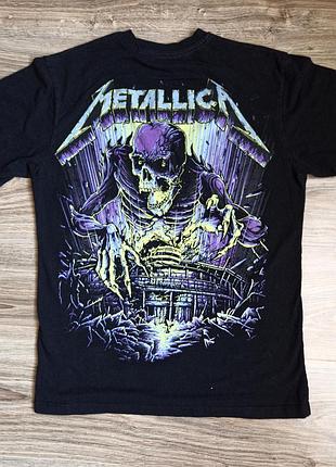 Metallica t-shirt pull &amp; bear мерч металлика футболка череп рок группа металл винтажный стиль черный размер xs хс оверсайз рок мерч рокерская каче