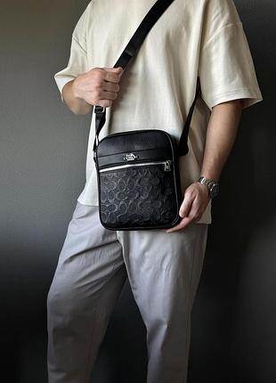 Мужская сумка coach черная мессенджер