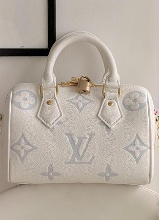 Сумка louis vuitton nano speedy bandoulière 20 біло-блакитний