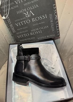 Чоботи жіночі vitto rossi чорні, 37 розмір, шкіряні, з утепленням