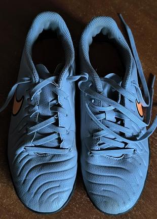 Футбольні сороконіжки nike tiempo legend 10 сірі, розмір 34, довжина устілки 22.5 см