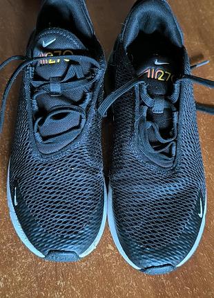 Кросівки дитячі nike air max 270 чорні, розмір 35, довжина устілки 22 см