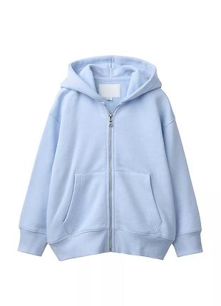 Блакитна худі на блискавці zara kids (розмір 140)