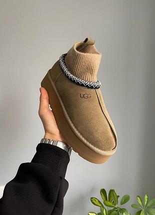 Угги уггі угг ugg tasman platform sock khaki 5
