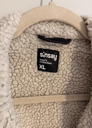 Куртка чоловіча sinsay teddy xl молочна