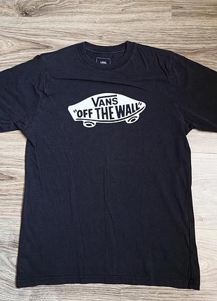 Vans off the wall t-shirt ванс футболка з логотипом скейтборд чорна базова скейтерська розмір s с підлітковій xl 14+ custom fit оригінал якісна