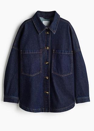 H&m джинсовая куртка сорочка loose fit свободного кроя h&m /15678/