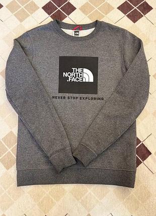 Чоловічий світшот the north face сірий з логотипом