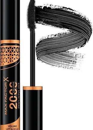 Нова туш для вій максфактор max factor 2000 calorie pro stylist mascara чорна та темно-коричнева, для об'єму, розділення та подовження вій