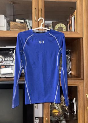 Спортивний лонгслів чоловічий under armour компресійний синій
