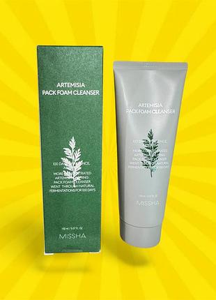 Missha artemisia calming pack foam cleanser – пінка для обличчя з полином