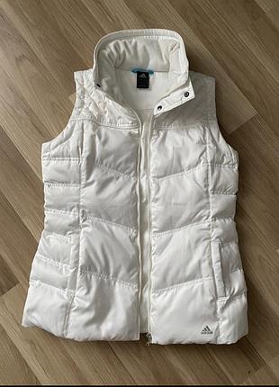 Оригінальний вінтажний пуховий жилет adidas (стан нового / 2011 рік) — розмір l-xl