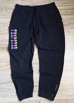 Trapstar hyperdrive sweatpants трапстар брюки спортивные джоггеры черные разноцветные вышивка логотипа молнии размер xxl ххл drill streetwear флис
