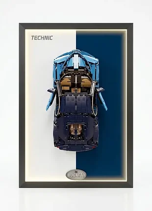 Настенная led рамка-подставка с подсветкой для конструктора lego technic bugatti chiron