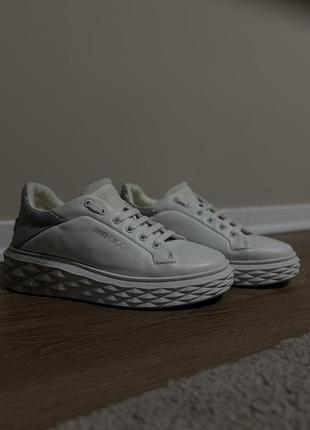 Кросівки жіночі jimmy choo diamond maxi/f ii white & silver
