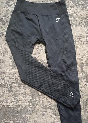 Темно-серые спортивные лосины леггинсы gymshark vital seamless размер s