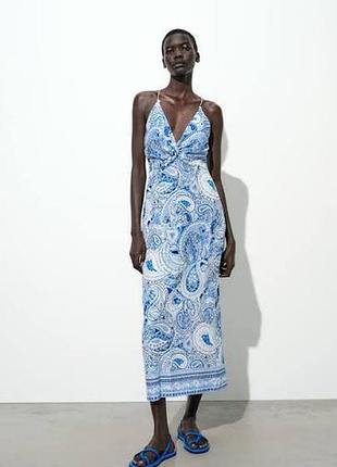 Сукня з суміші льону zara, p. m
