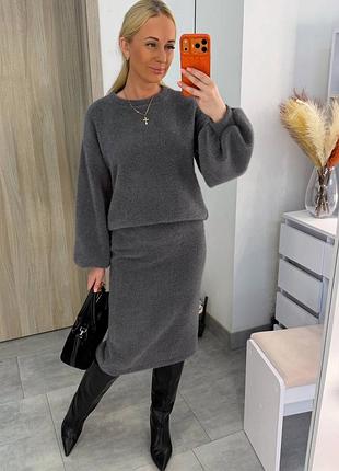 Женский юбический костюм из альпаки, 5 цветов