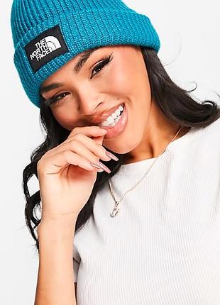 Шапка унисекс вязаная tnf the north face salty dog lined beanie бирюзовая