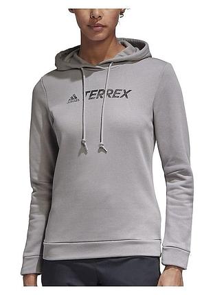 Женское худи серого цвета adidas terrex graphic logo hoodie