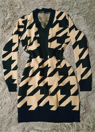 Коротка сукня жіноча під zara з візерунком гусяча лапка